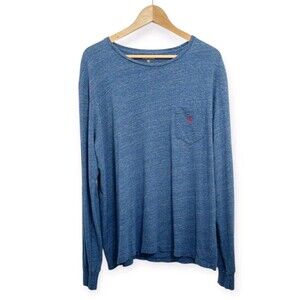 Polo Ralph Lauren Men's Size XL Shirt Blue Heathered Long Sleeve Polo Logo Guy